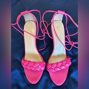 Express Pink Braided Heels